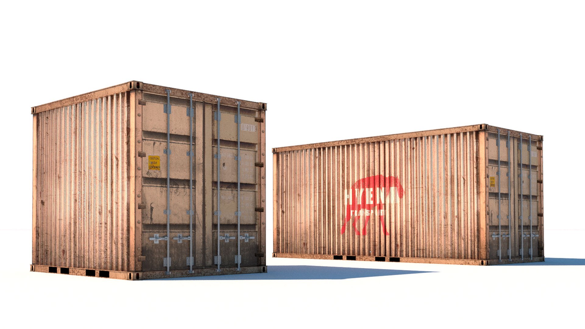 Ruined Containers 20 Ft Model TurboSquid 1423150