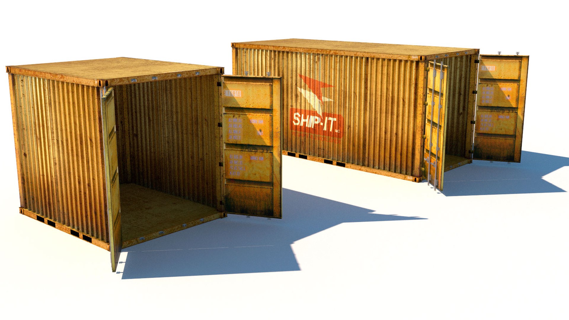 Ruined Containers 20 Ft Model - TurboSquid 1423150