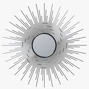 3D LaRedoute Black Sun Shaped Mirror