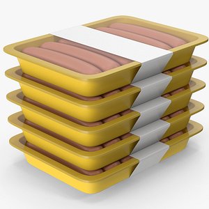 Stack Of Sausage Packages 3D model