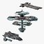 Sci Fi Space Station with Interplanetary Spacecraft Collection 2 3D