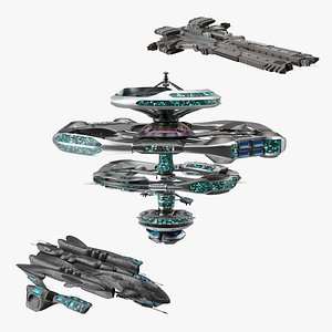 Sci Fi Space Station with Interplanetary Spacecraft Collection 2