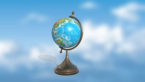 Globe world map PBR low-poly 3D model model