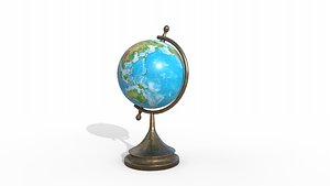 Globe world map PBR low-poly 3D model model