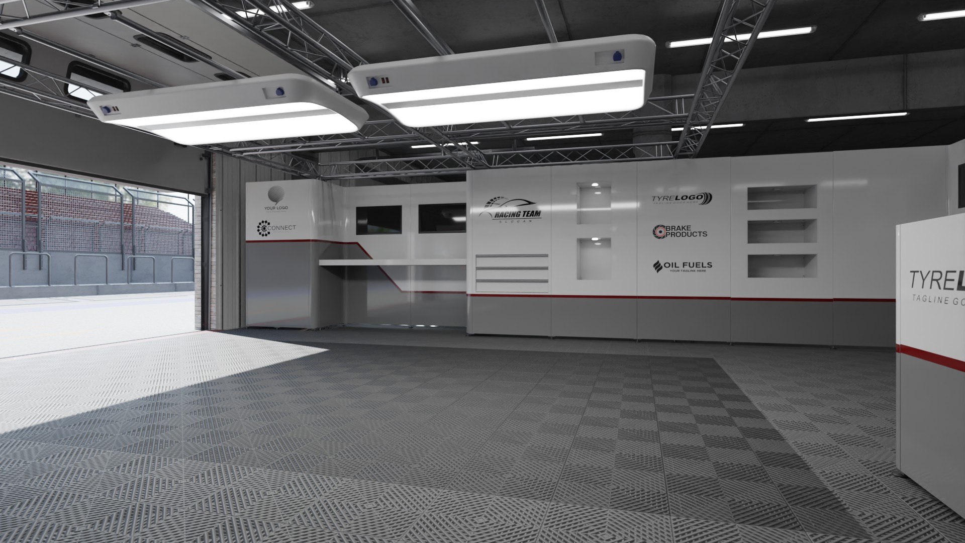 Base Racing Team Garage 1 3D Model - TurboSquid 2261660