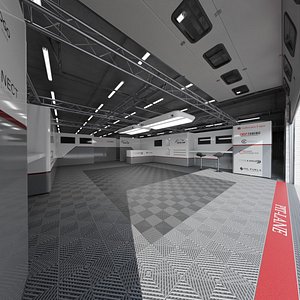 Base Racing Team Garage 1 3D model