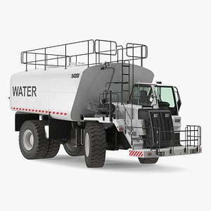 3D model Construction Water Truck White Rigged