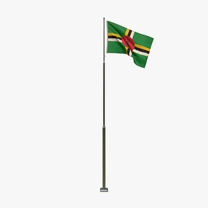3D Animated  Dominica Flag model