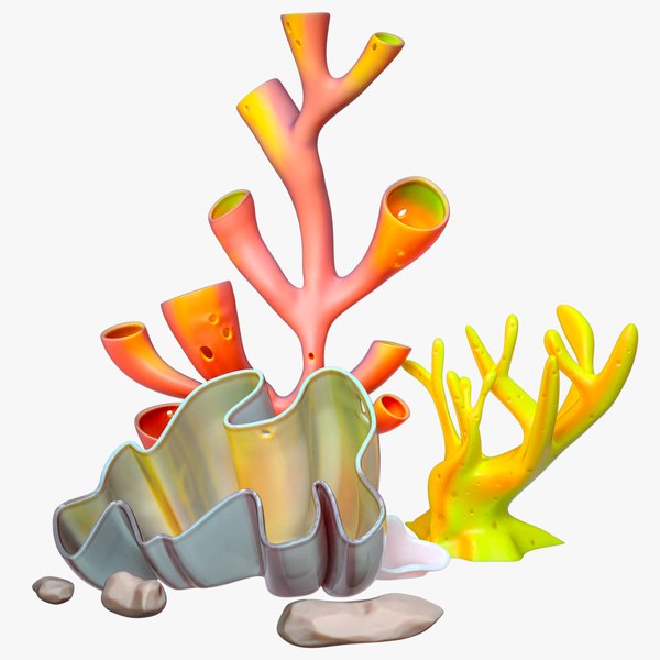 Cartoon Coral Reef Type 2 PBR 3D model