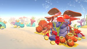 Cartoon Seaweed Pack1 3D model