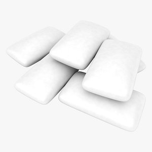 chewing gum pile white 3D model