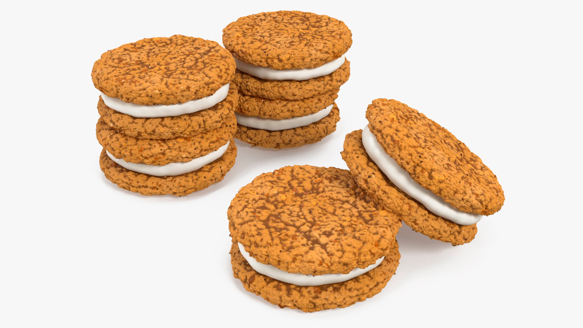 Oatmeal Sandwich Cookies 3D model preview