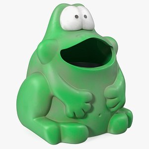 3D Used Frog-Shaped Trash Can model
