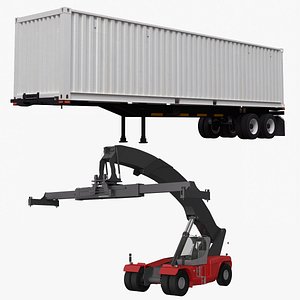 ISO Container Trailer and Reach Stacker