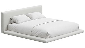 Cesar Suede Fabric Contemporary Minimalist Bed Frame King Size