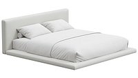 Cesar Suede Fabric Contemporary Minimalist Bed Frame King Size