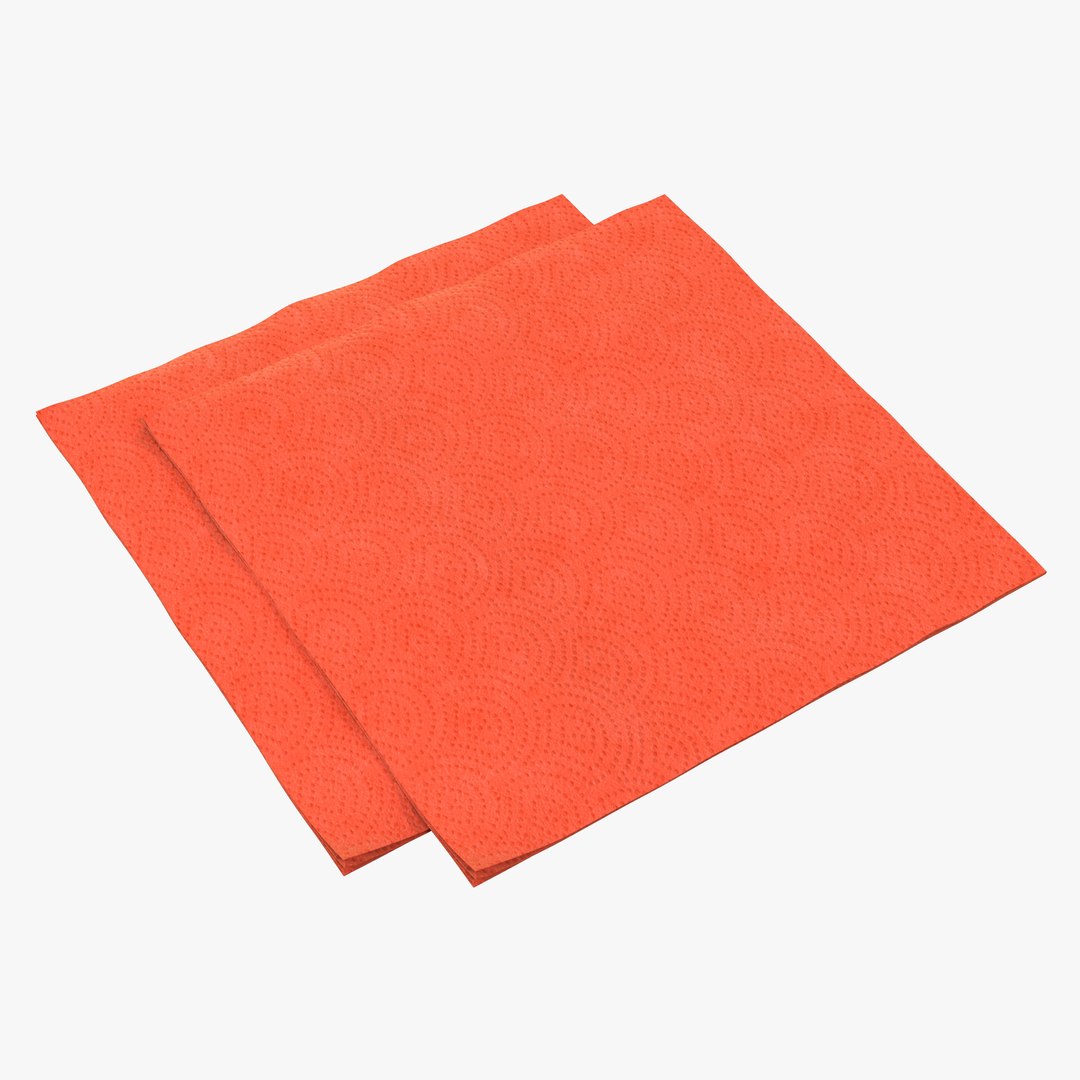 Paper Napkin Red 3D model preview