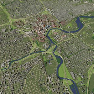 3D Columbus Ohio USA - city and urban