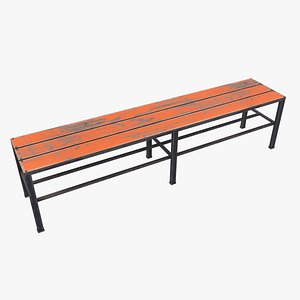 Old Wooden Bench Low-poly PBR