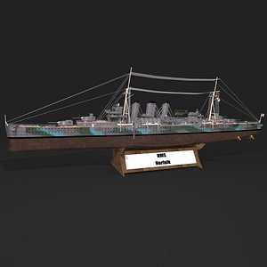 3D model hms norfolk heavy cruiser