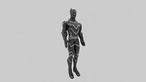 3D Black Panther Simple Rigged
