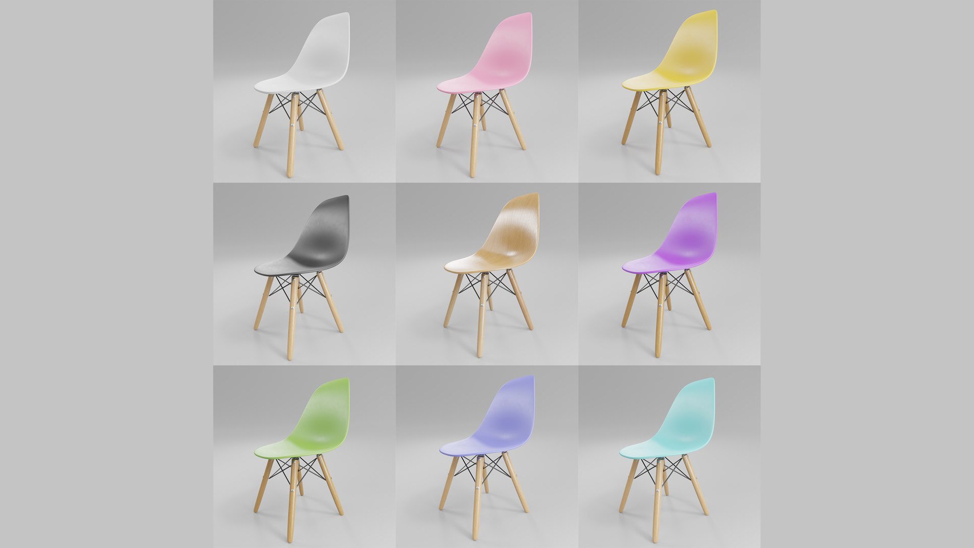 3D Modern Chair model collection in different colors - TurboSquid 2178179