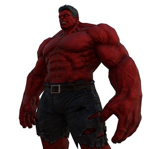 3D model Red Hulk 3D Model High Quality Detailed Character for Games Animation and Collectibles
