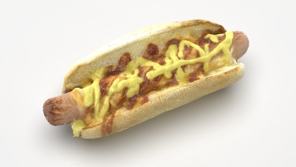 Hot dog with mustard 3D