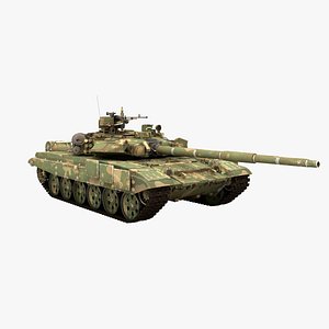 3d tank t-90 rigged model