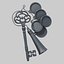 Skeleton Key, Leder-Quasten-Schlüsselanhänger und Anhänger