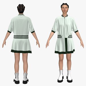 Tennis clothes Marvelous Designer or Clo3D ZPRJ 3D model