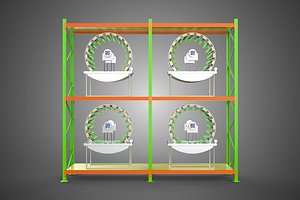 ROW ARRAY SHELF RACK TRAY ROTARY HYDROPONIC PLANT GARDEN INDOOR model