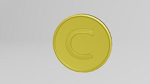 3D Golden Coin 3D model