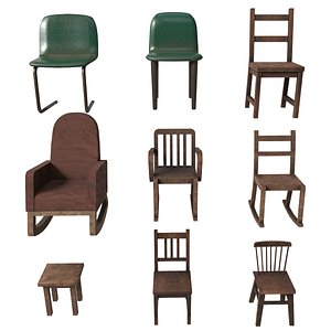 Set of old chairs model
