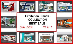 3D 10  Exhibition Stand Stall Fair 3D Model Collection model