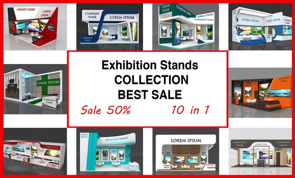 3D 10 Exhibition Stand Stall Fair 3D Model Collection model