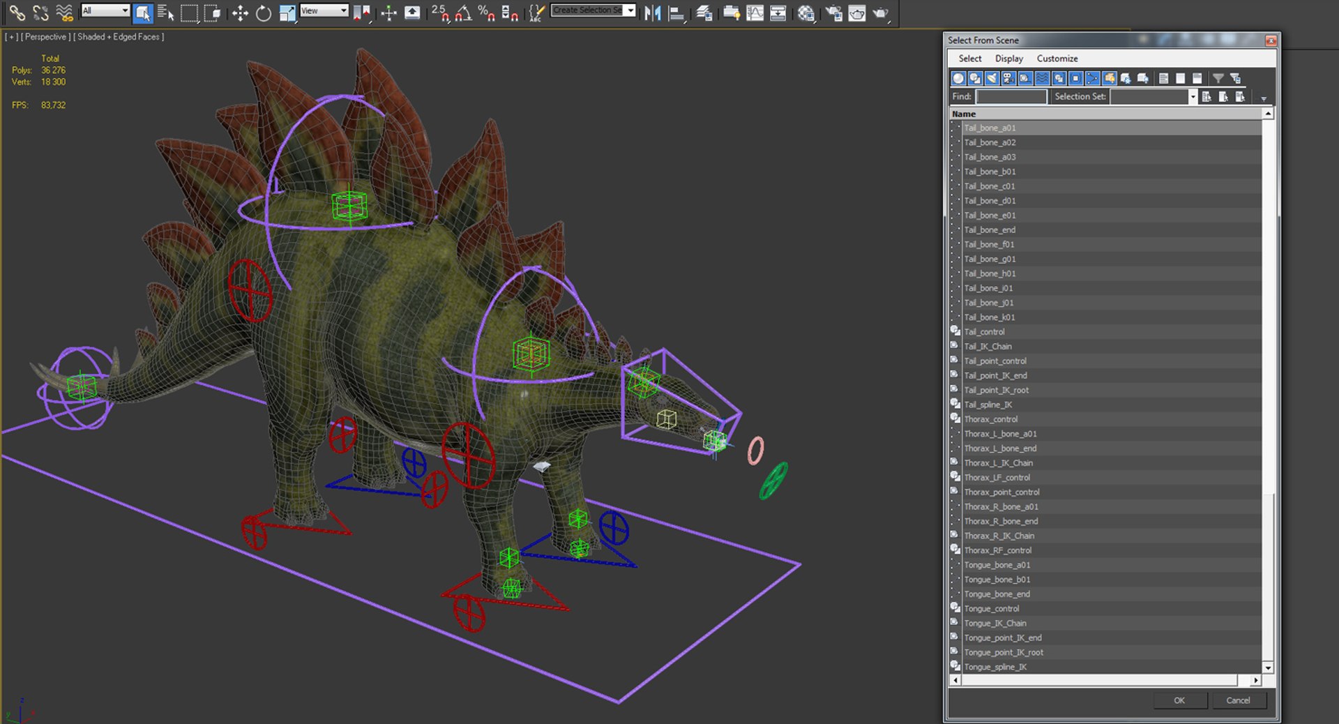 3d model stegosaurus rigged