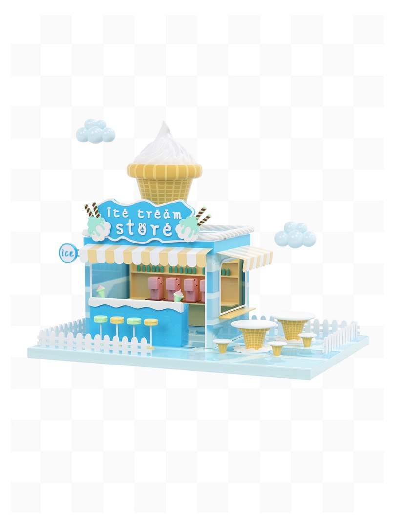 3D C4D Summer Ice Cream model - TurboSquid 2052105