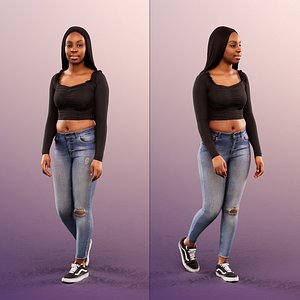 3D 12045 Rae - Black Young Woman Walking model