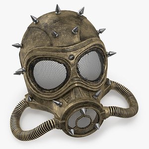 Steampunk Gas Mask Metallic Bronze 3D