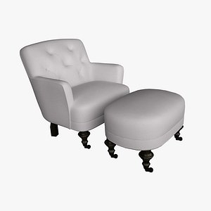 chair ottoman style 3D model