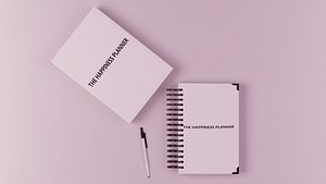 Book with box and pen