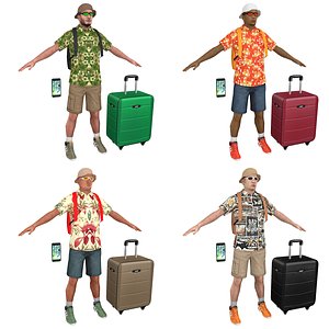 3D pack tourist backpacks man