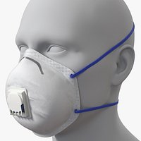 Cup Shape N95 Respirator Worn on Head