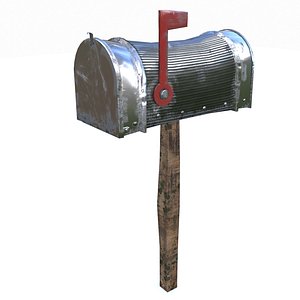 Old Mailbox Silver (Lowpoly)