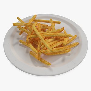 3D model french fries paper plate