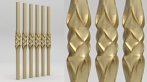 3D model Twisted Baluster 3D model