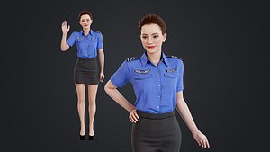 Police Woman 3D model