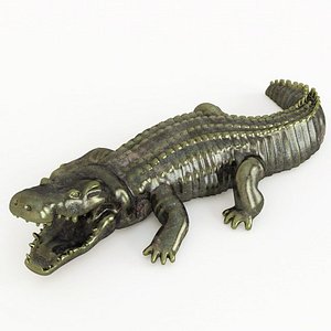 free crocodile statuette 3d model