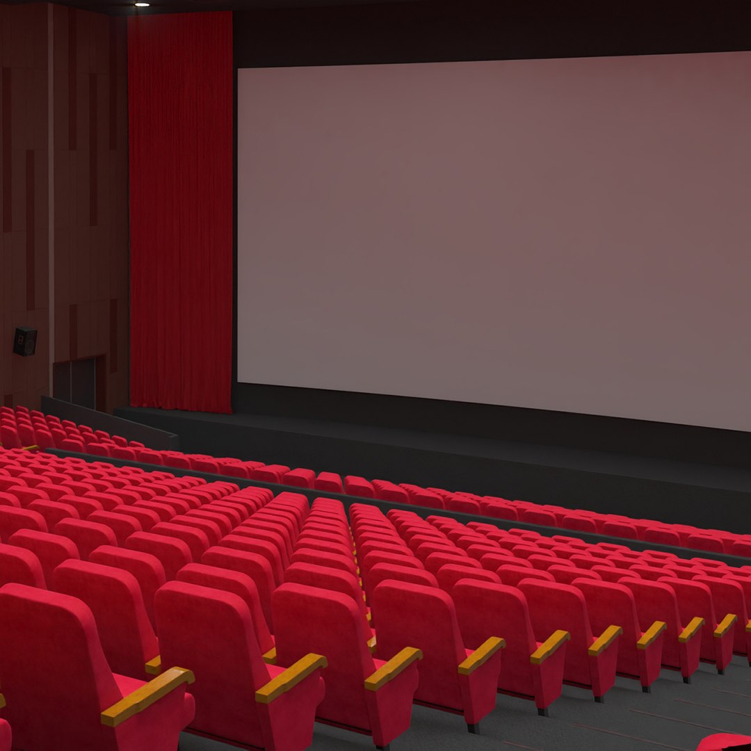 Movie Theater Interior Lights On 3D model preview
